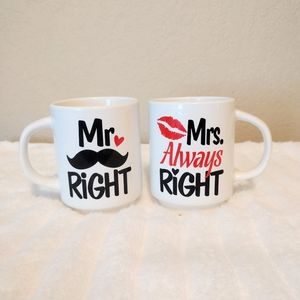 Mr. And Mrs. Lips And Mustache Couples Mug
